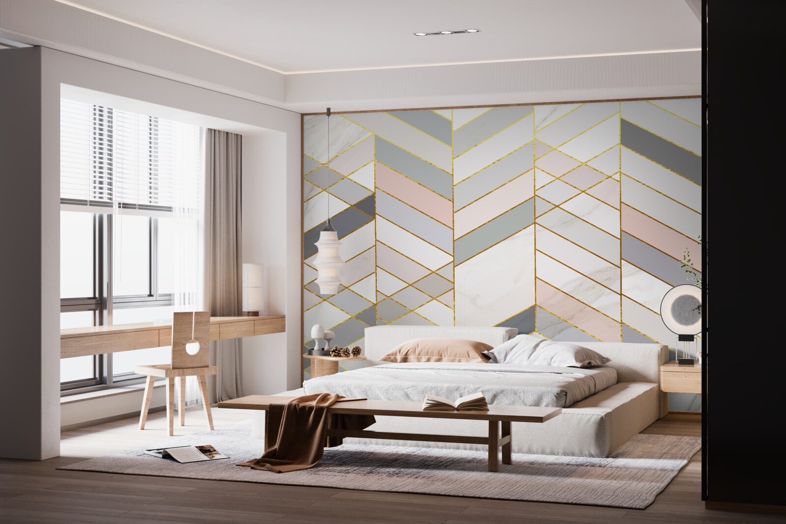 Fototapeta pastelové línie usporiadané diagonálne