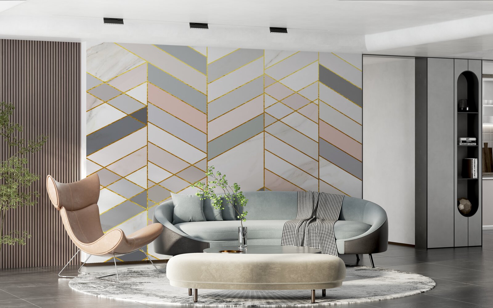 Fototapeta pastelové línie usporiadané diagonálne