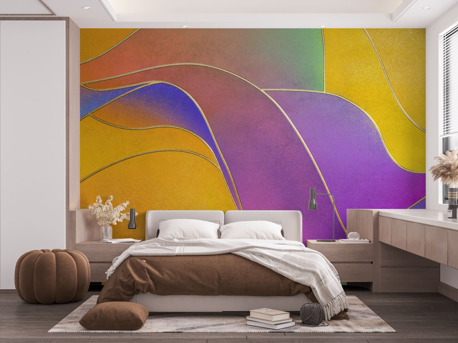 Fototapeta voľné línie vo fialovej farbe