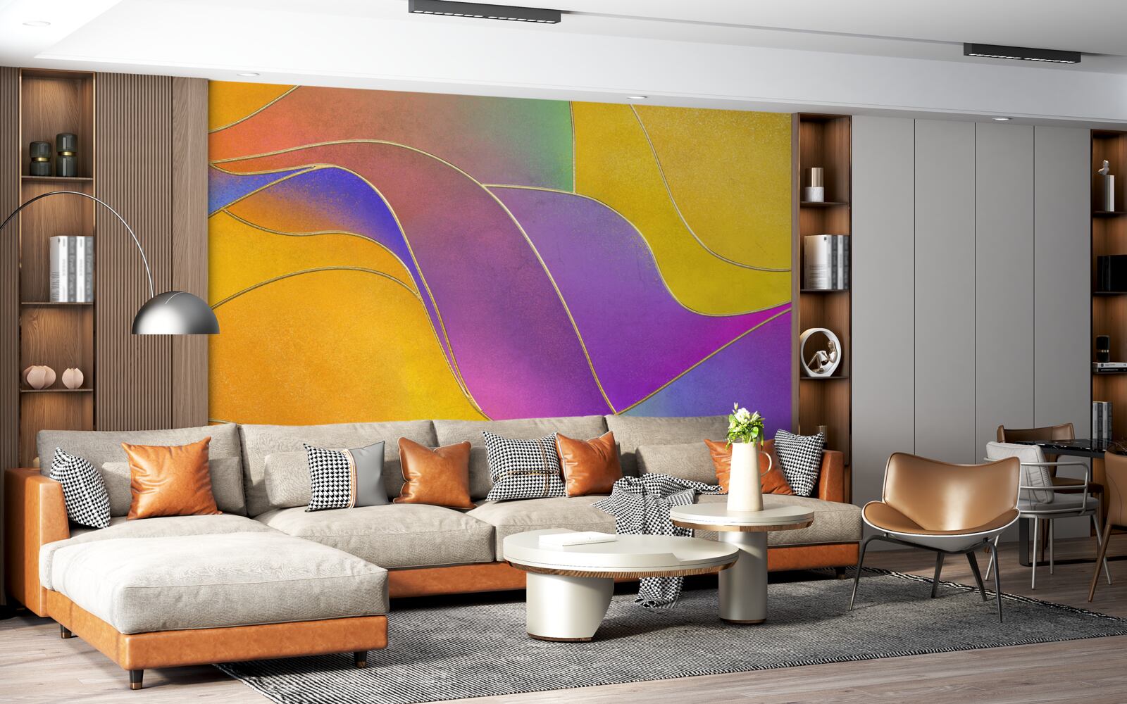 Fototapeta voľné línie vo fialovej farbe