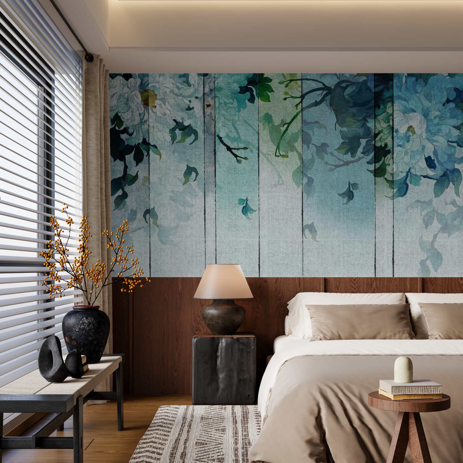 Fototapeta flóra v odtieňoch morskej peny