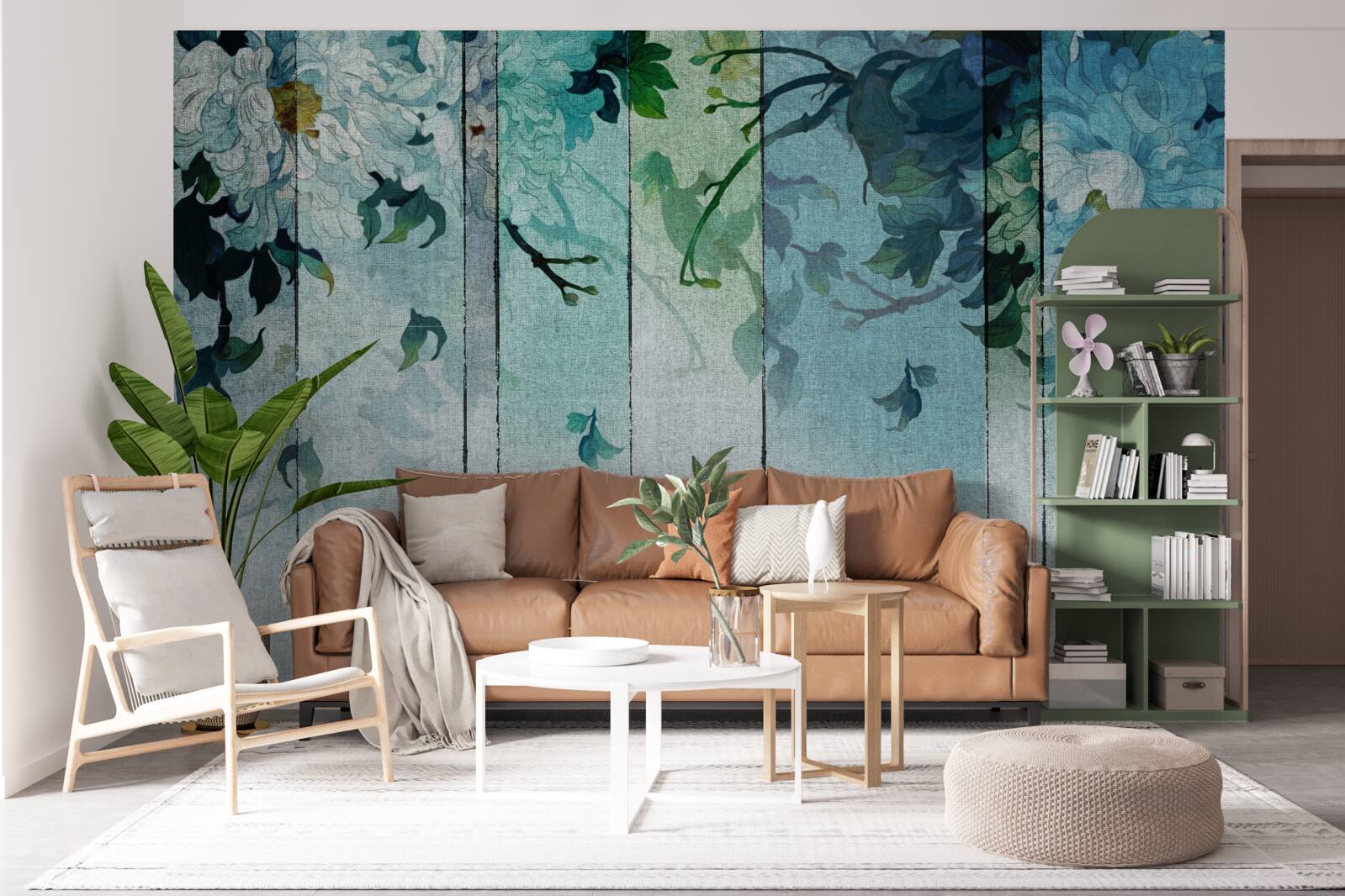 Fototapeta flóra v odtieňoch morskej peny