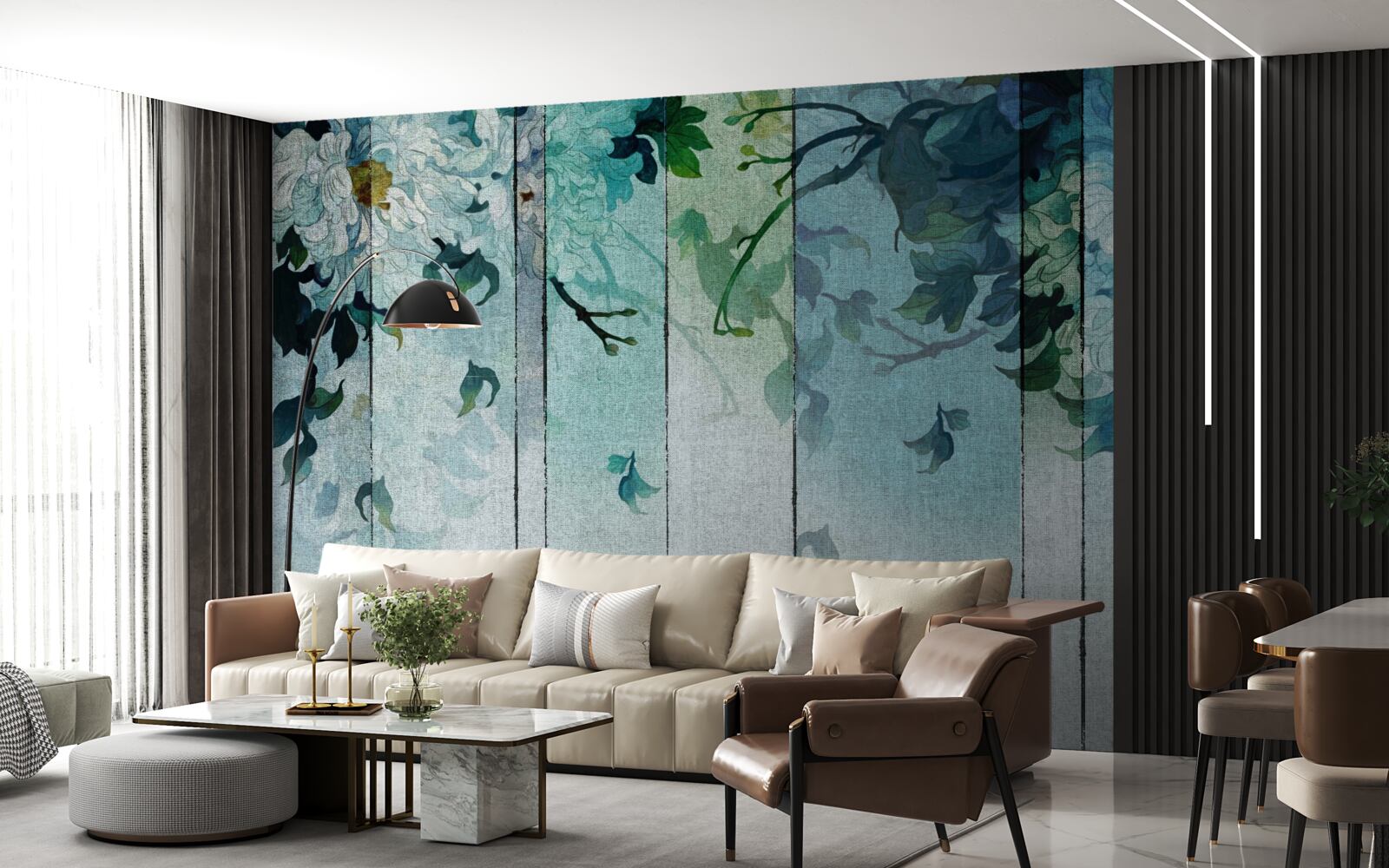 Fototapeta flóra v odtieňoch morskej peny