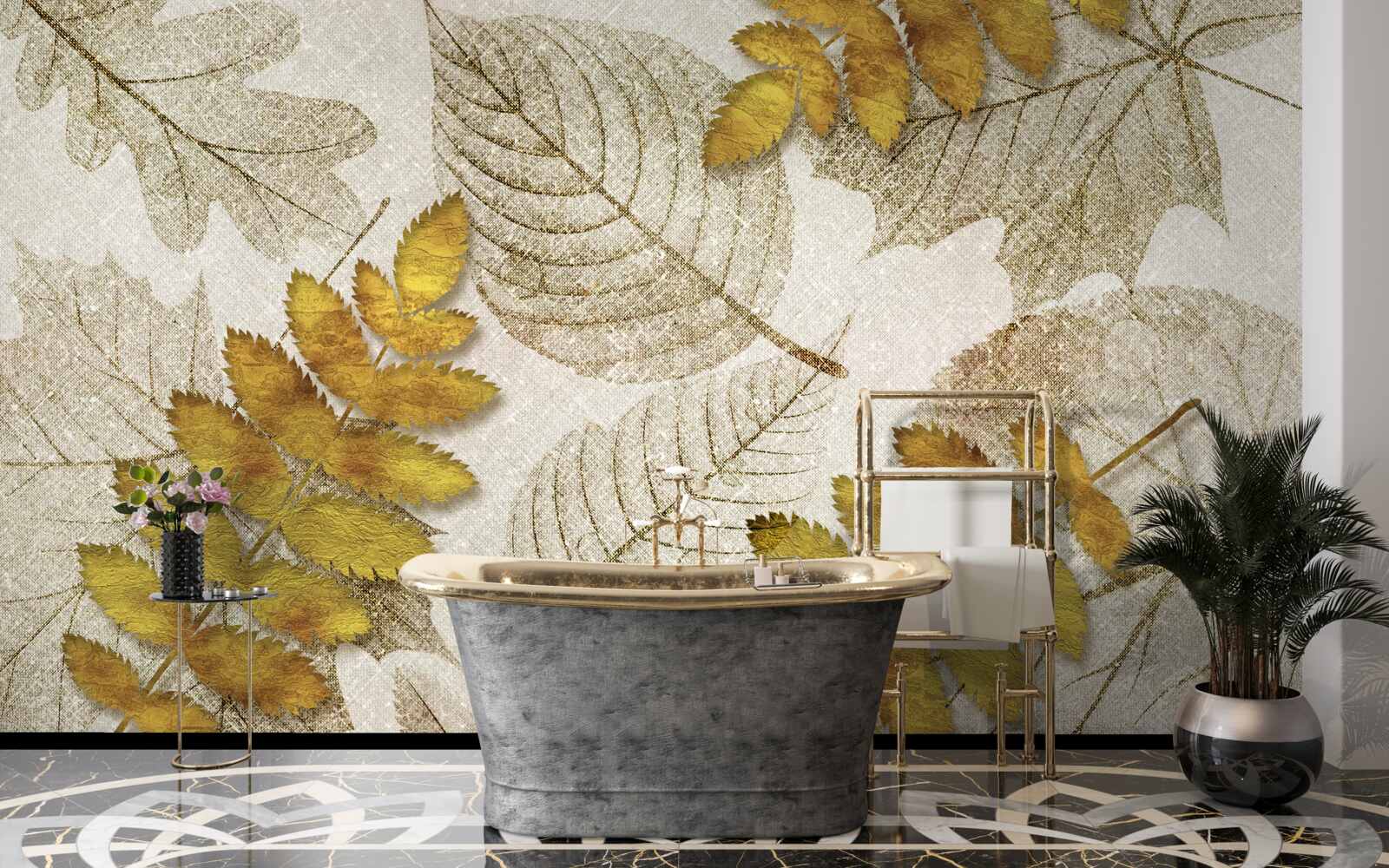 Fototapeta džungľa pokrytá zlatom