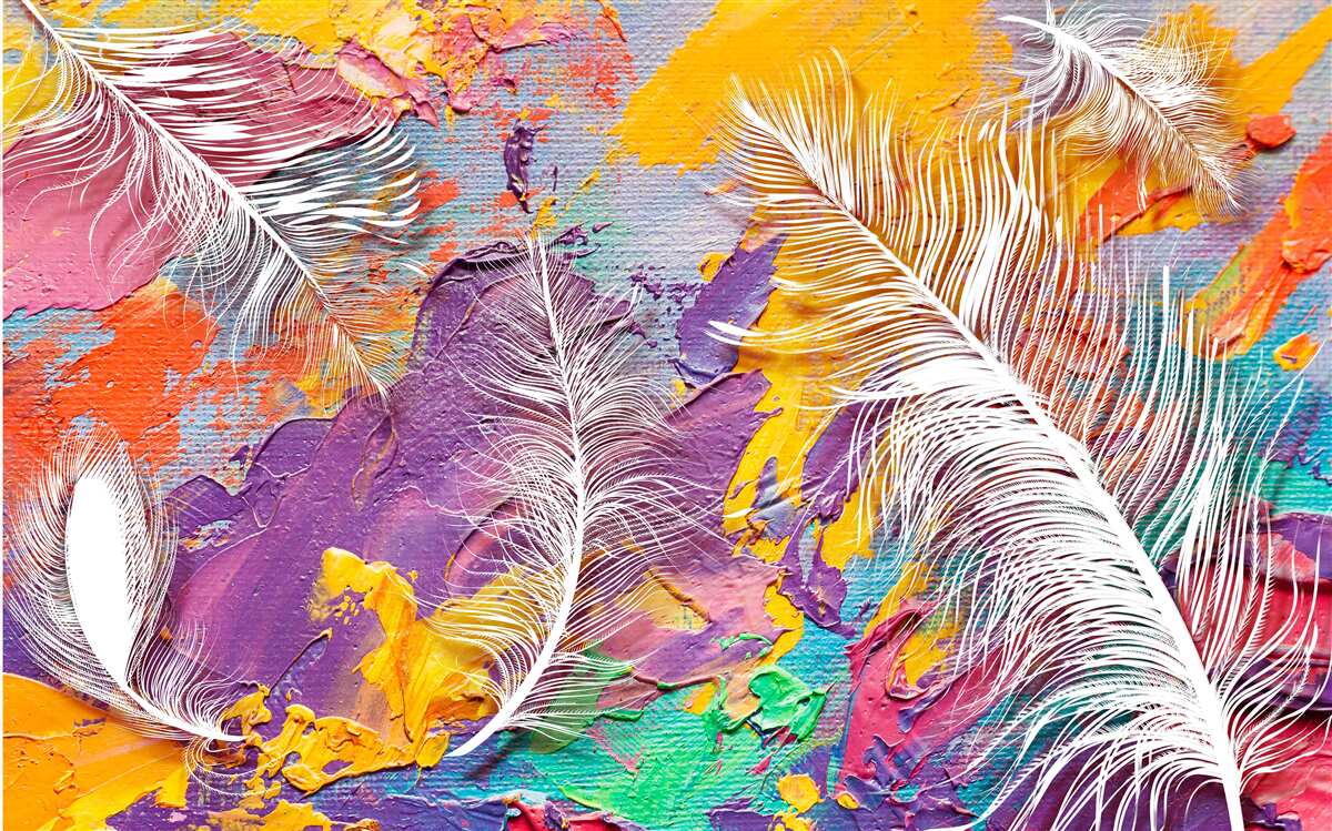 Fototapeta intenzívne odtiene a biele perie