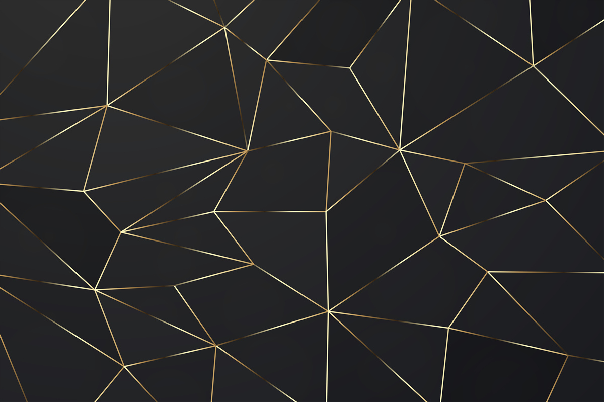 Fototapeta geometrické tvary so zlatými okrajmi