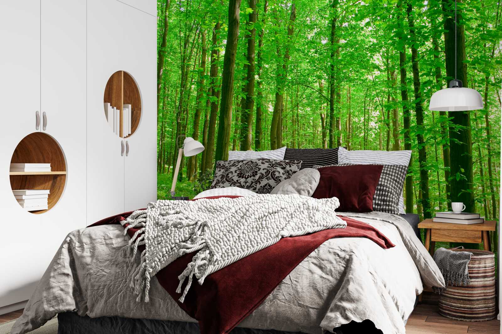 Fototapeta tenký letný les s listnatými stromami