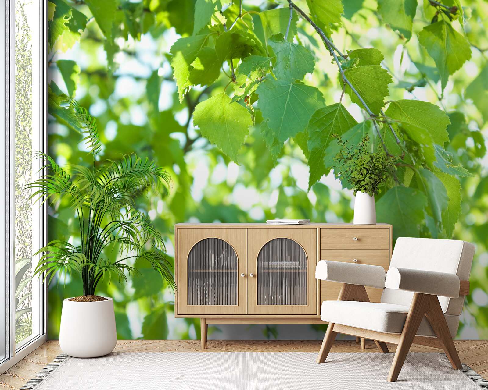 Fototapeta brezové lístie proti modrej oblohe