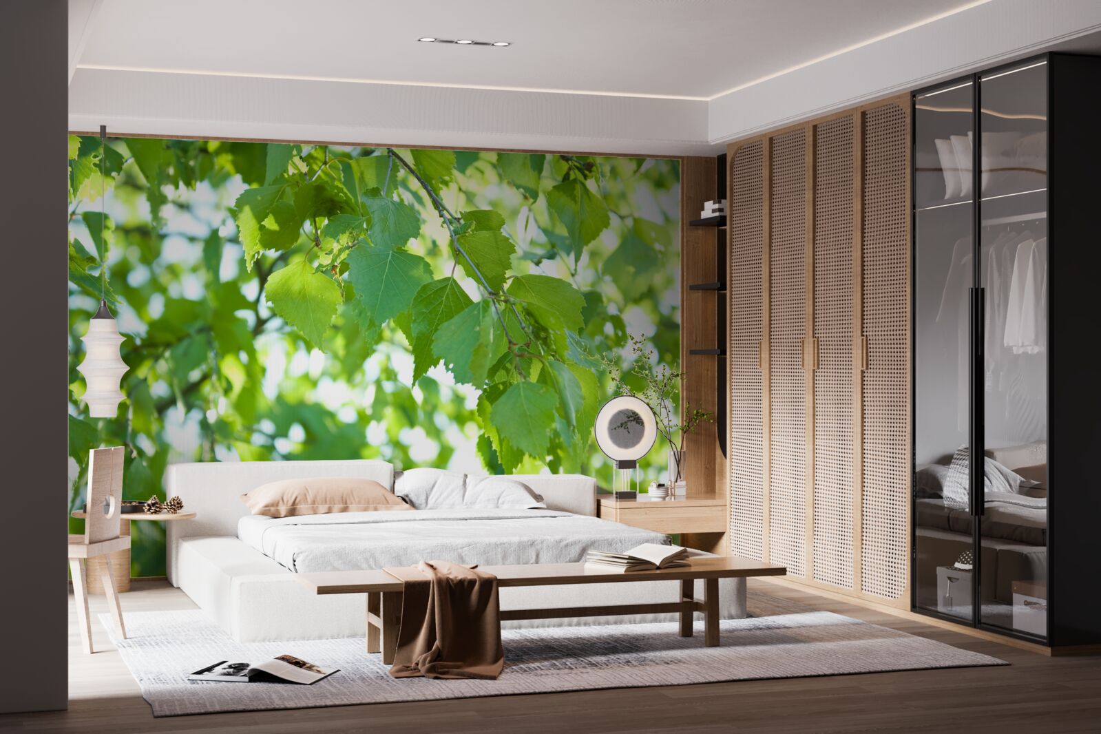 Fototapeta brezové lístie proti modrej oblohe