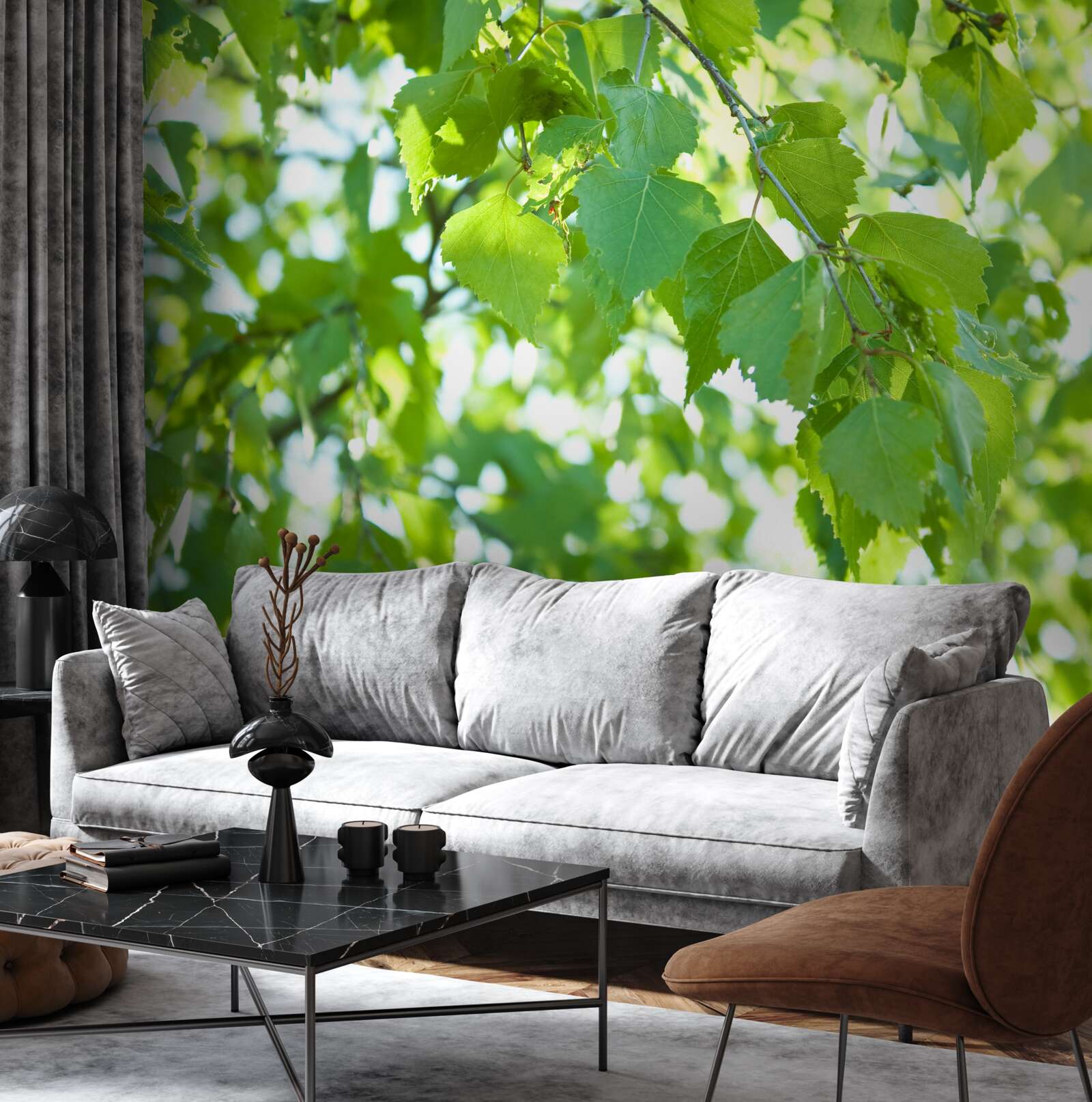 Fototapeta brezové lístie proti modrej oblohe