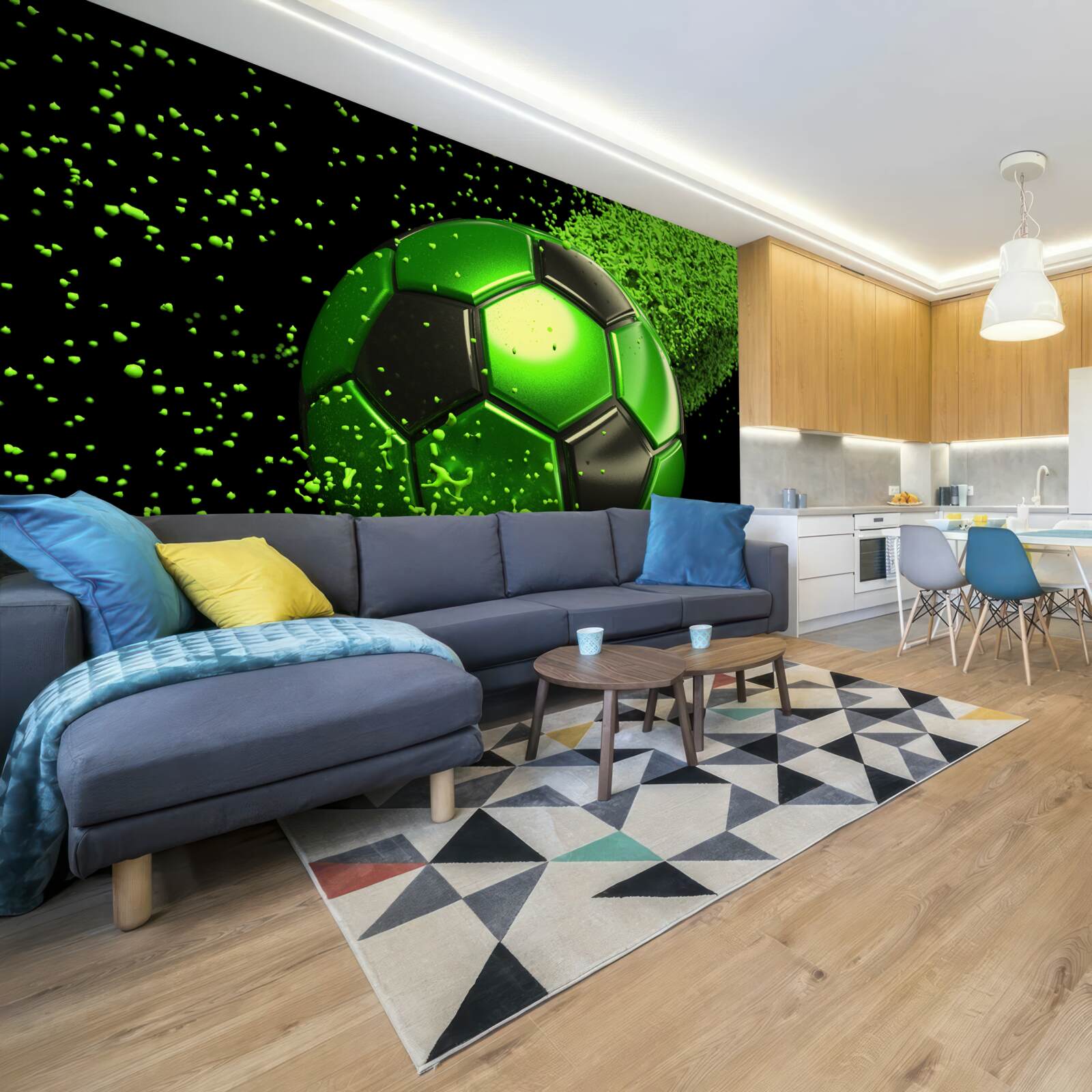 Fototapeta loptu osvetlíme zeleným svetlom