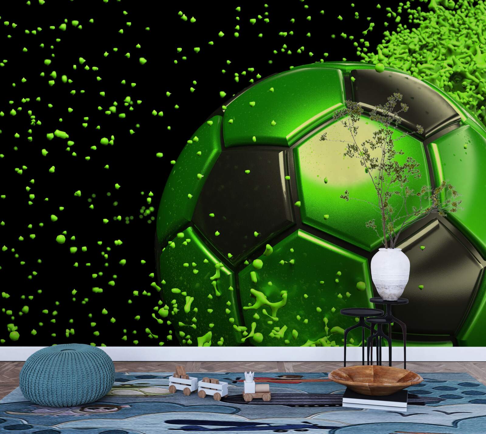 Fototapeta loptu osvetlíme zeleným svetlom
