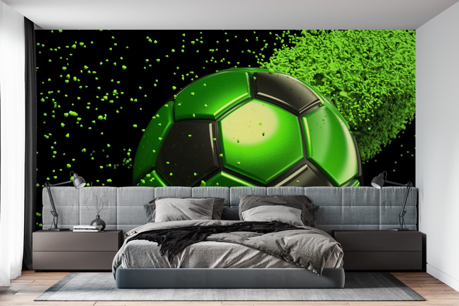 Fototapeta loptu osvetlíme zeleným svetlom
