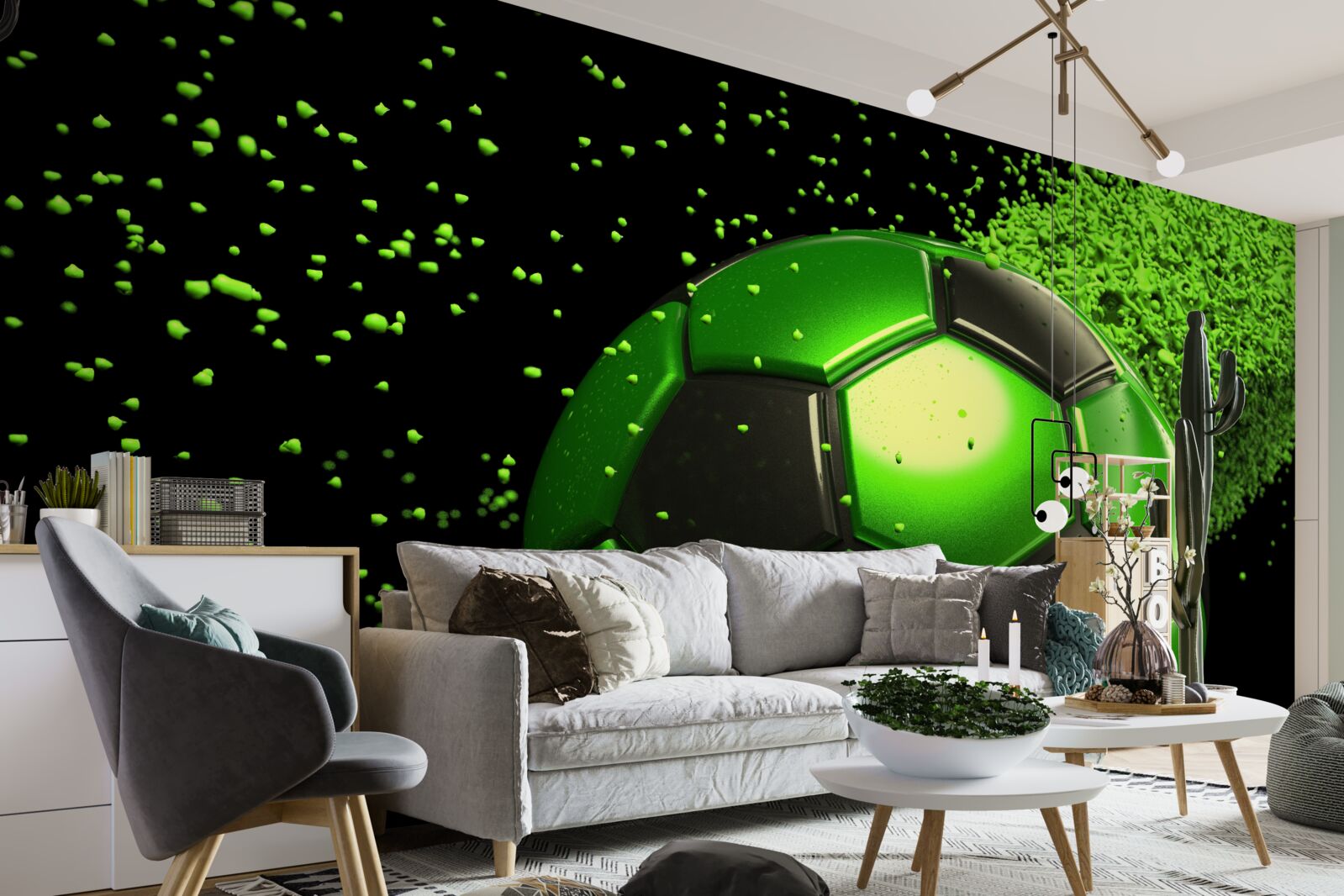 Fototapeta loptu osvetlíme zeleným svetlom