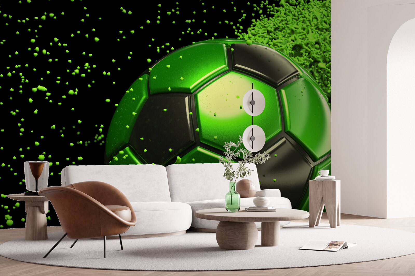 Fototapeta loptu osvetlíme zeleným svetlom