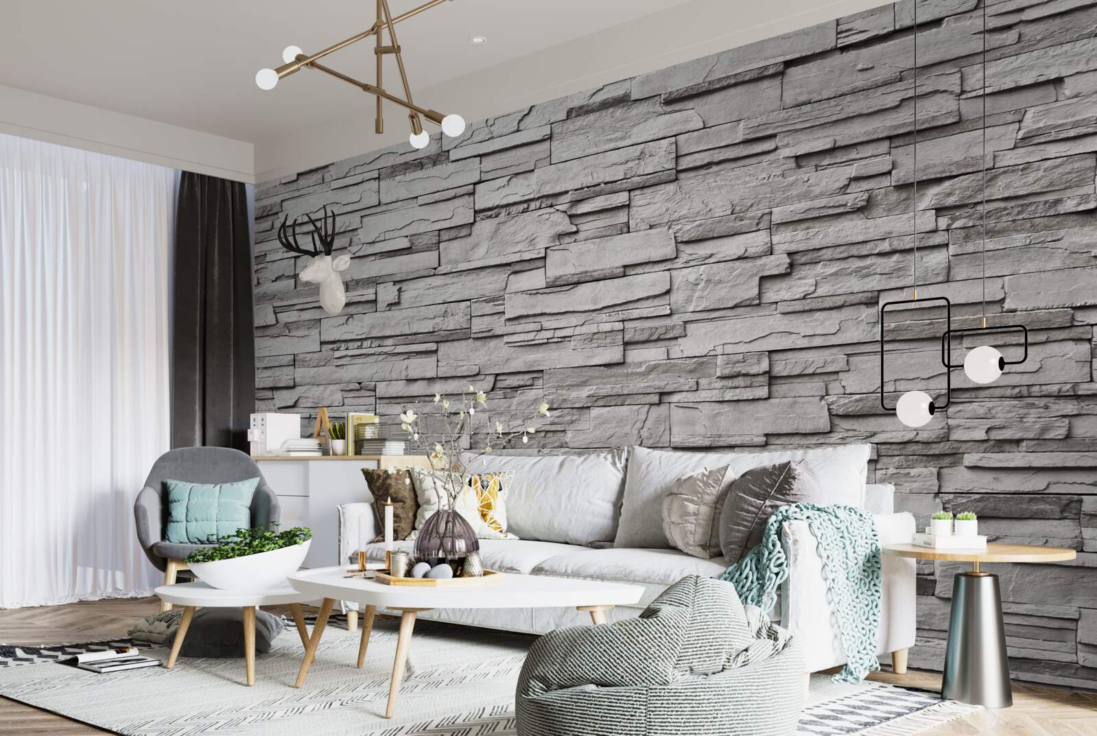 Fototapeta biela kamenná stena