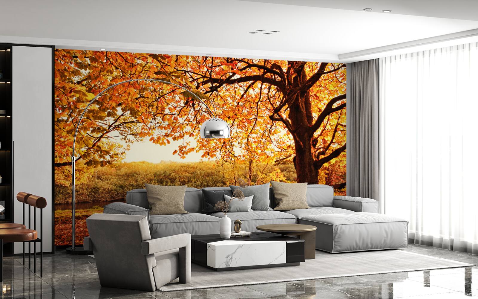 Fototapeta oslnivé čaro lesa v slnečnej jeseni