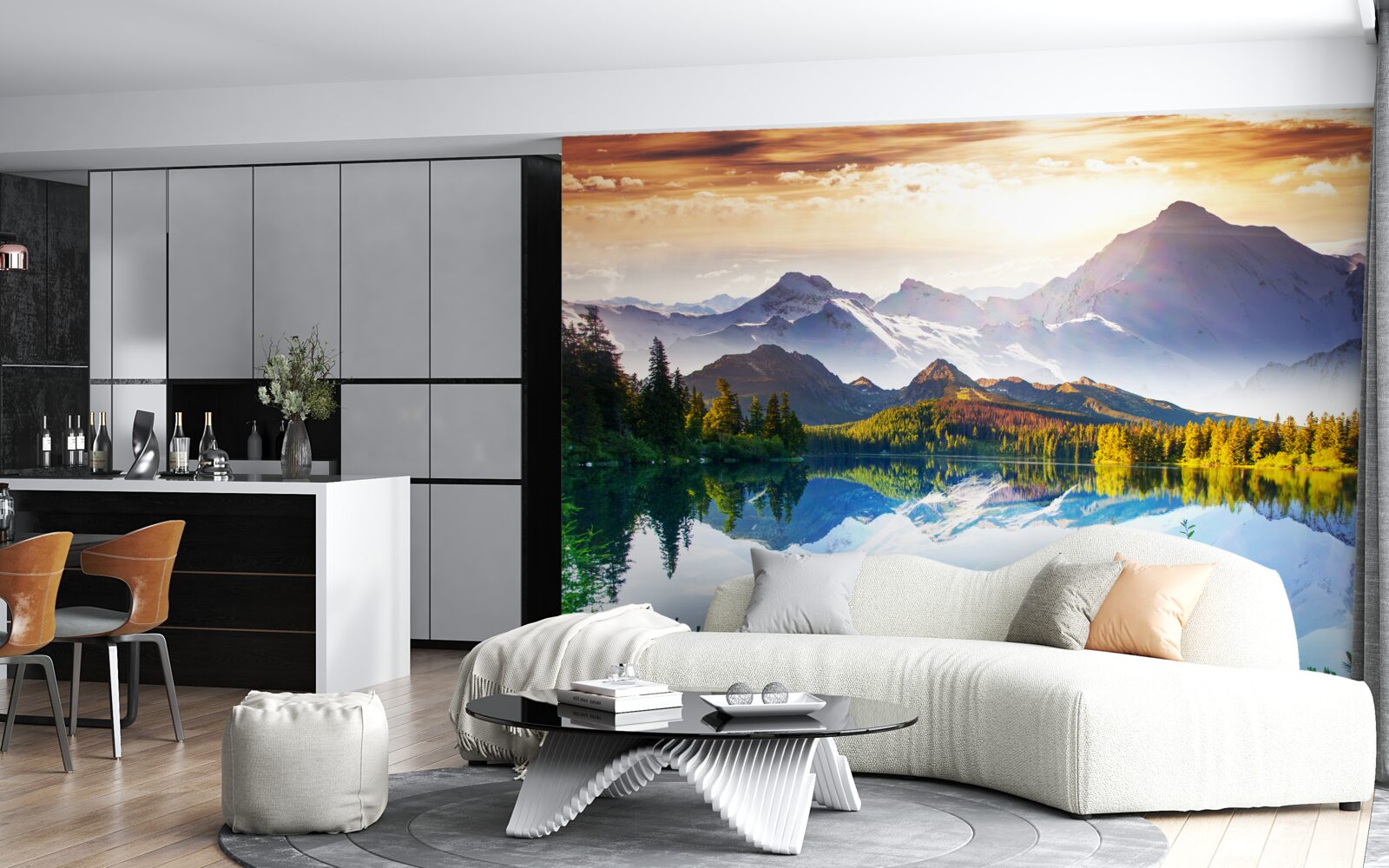 Fototapeta vody horského jazera sú krištáľovo čisté