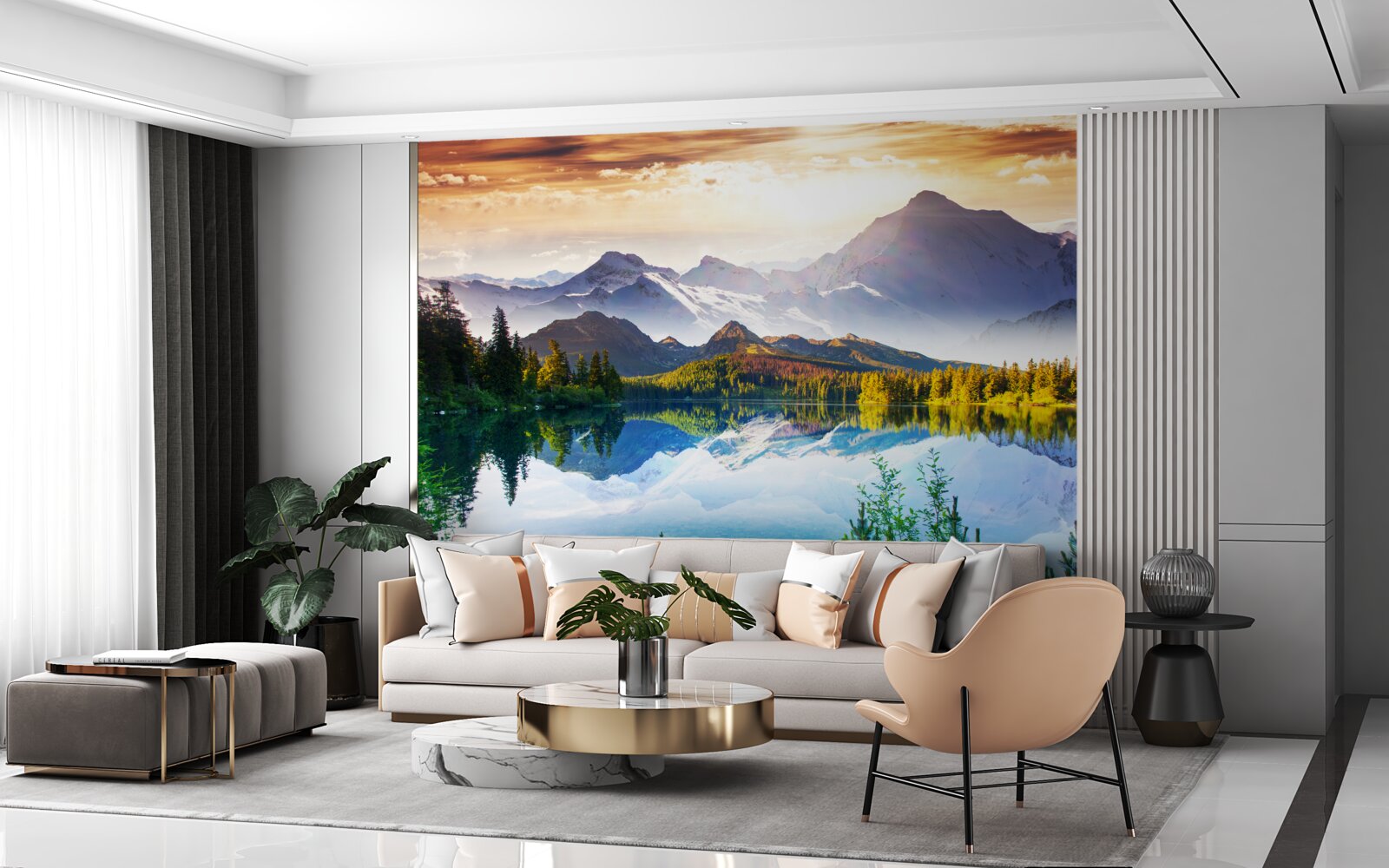 Fototapeta vody horského jazera sú krištáľovo čisté