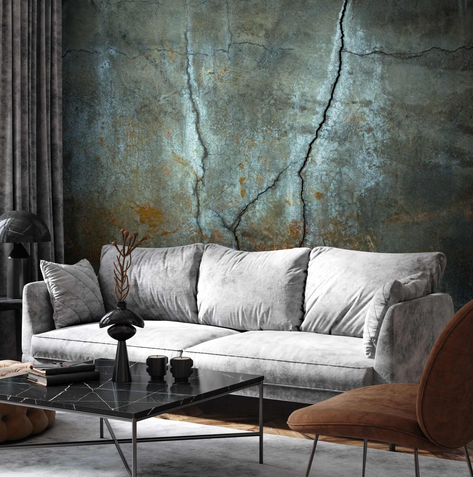 Fototapeta nad zalesnenou oblasťou šľahali blesky