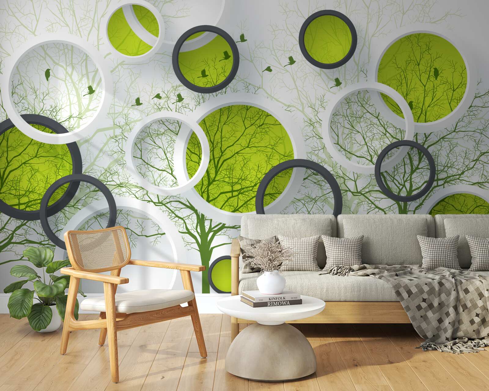 Fototapeta abstraktné kruhy plné stromov