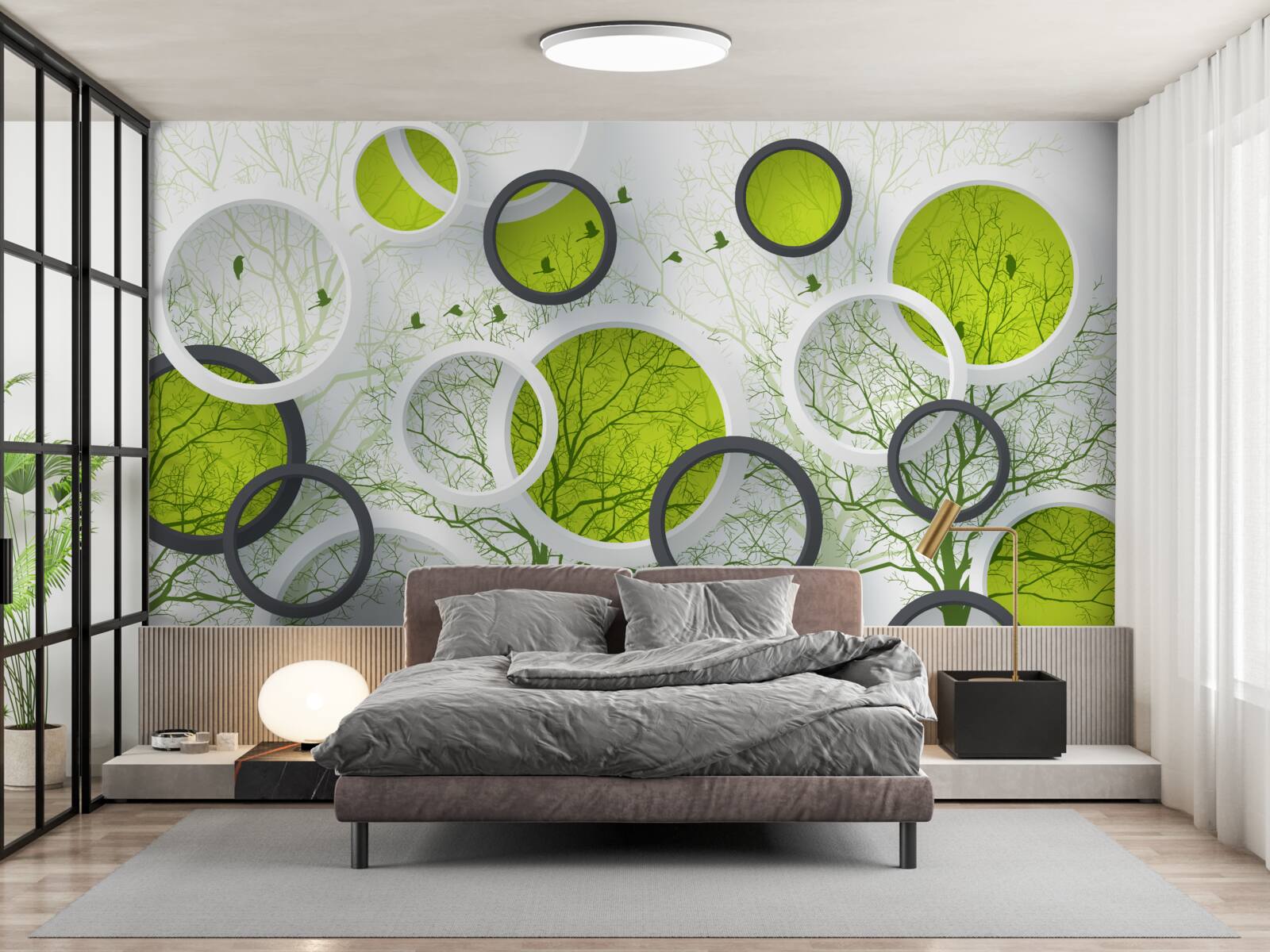 Fototapeta abstraktné kruhy plné stromov