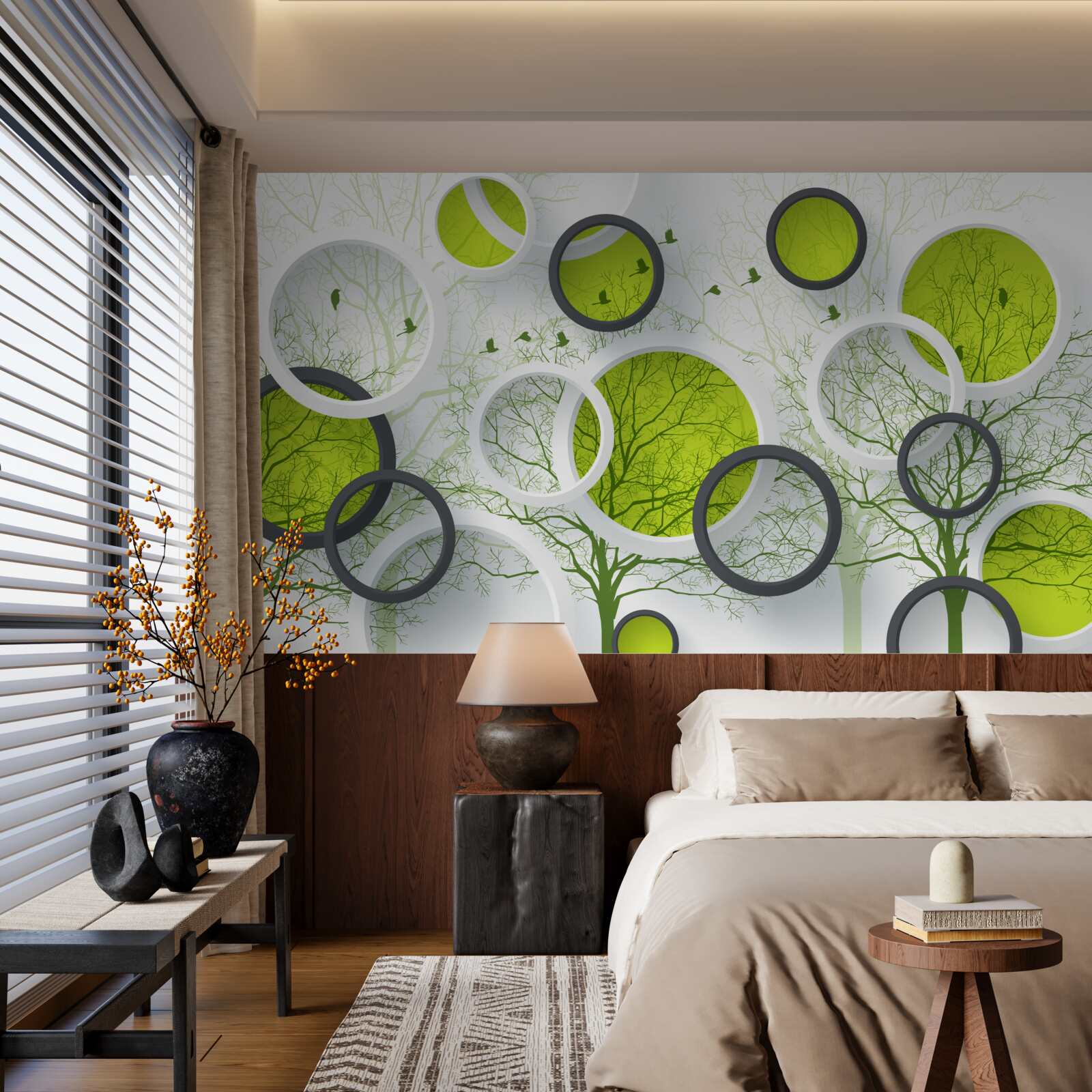 Fototapeta abstraktné kruhy plné stromov