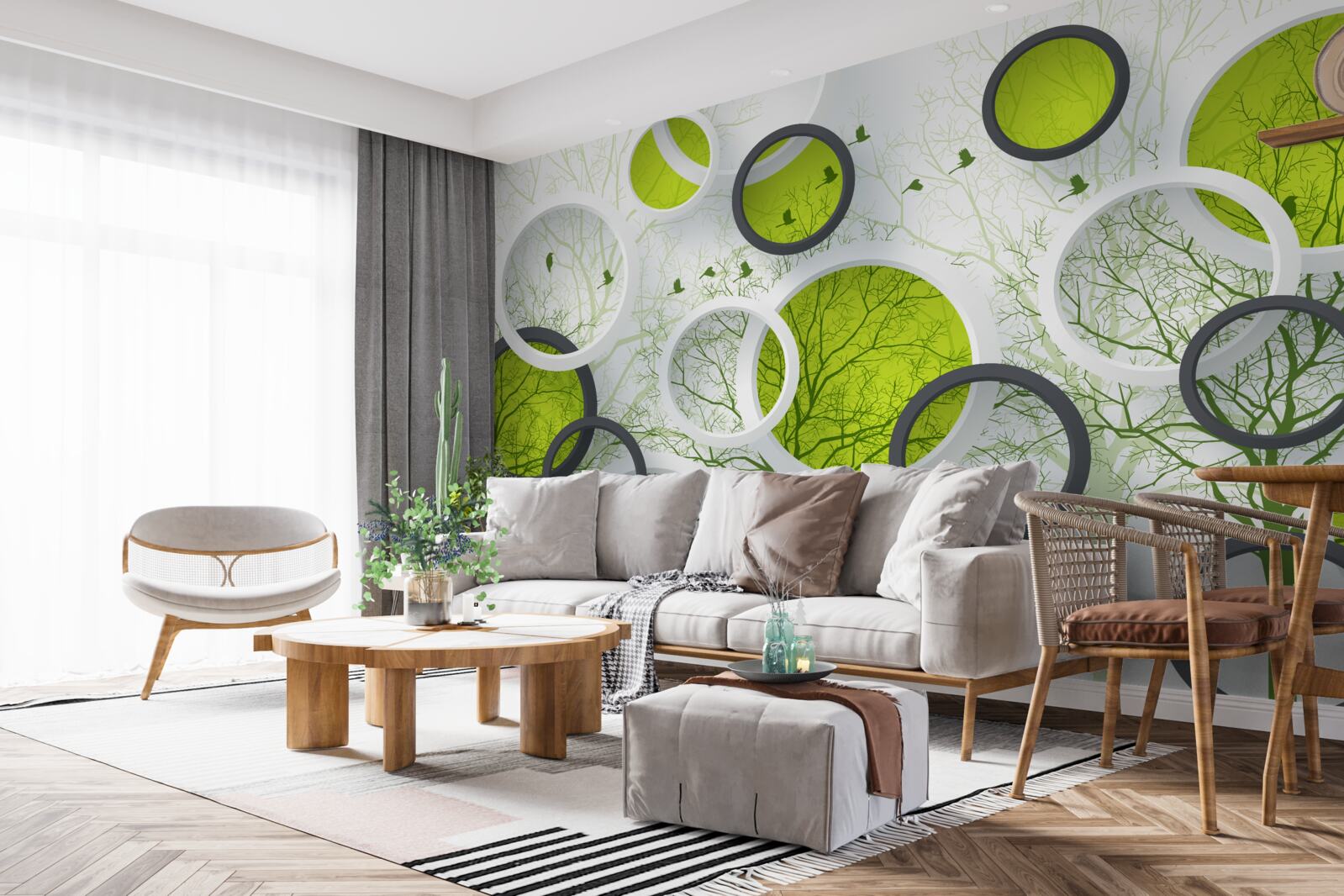 Fototapeta abstraktné kruhy plné stromov