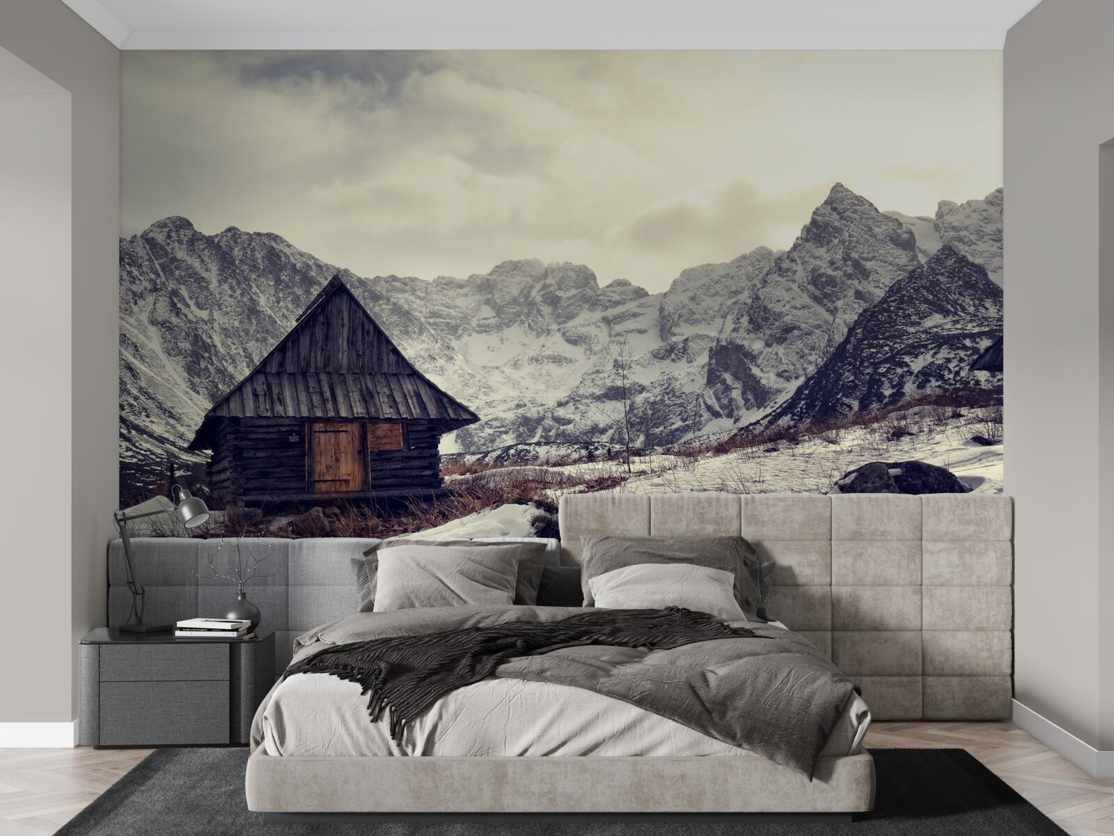 Fototapeta pohodlný domov medzi mrazivými horami