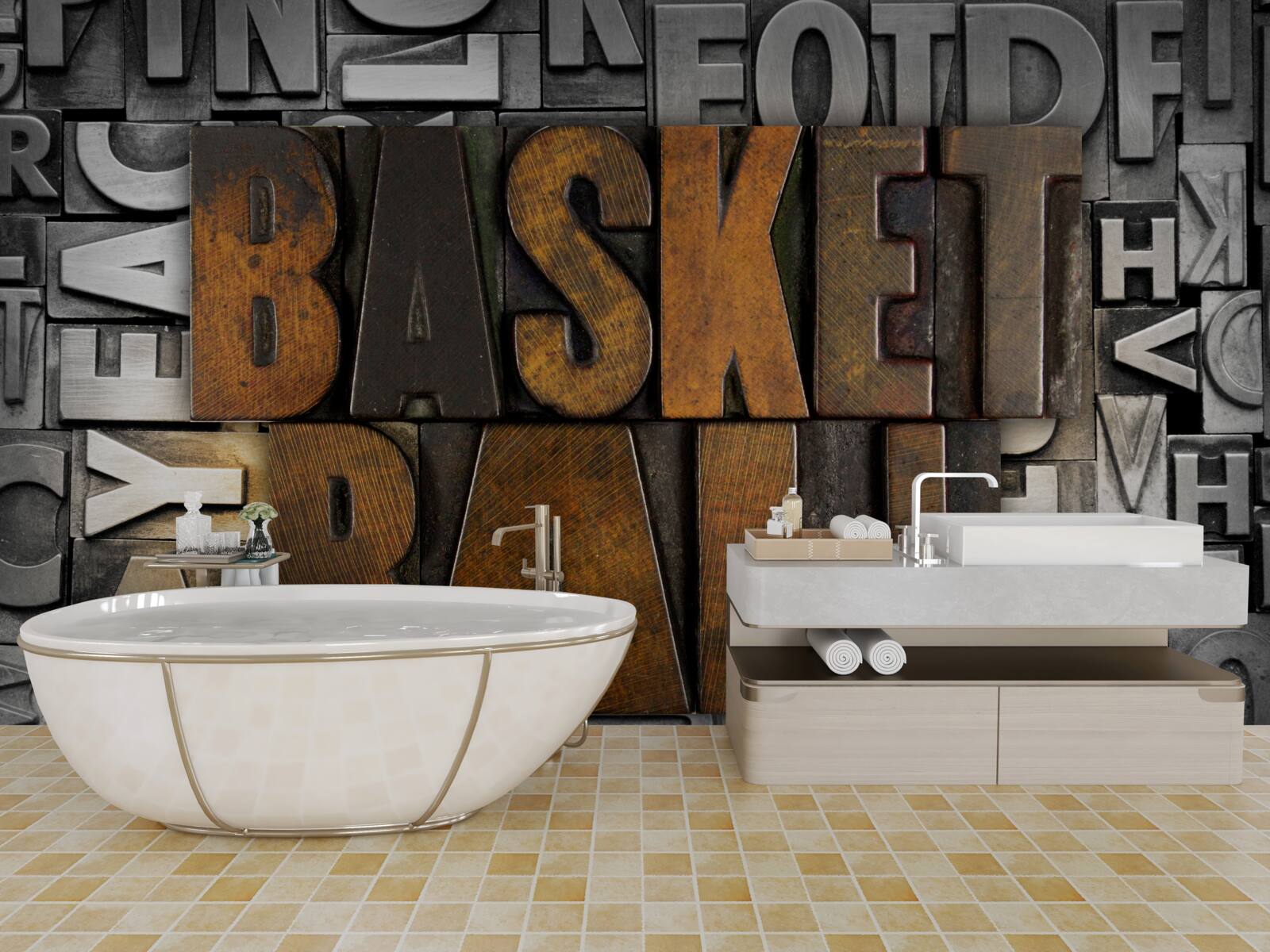 Fototapeta "basketbal" vyrytý na kove