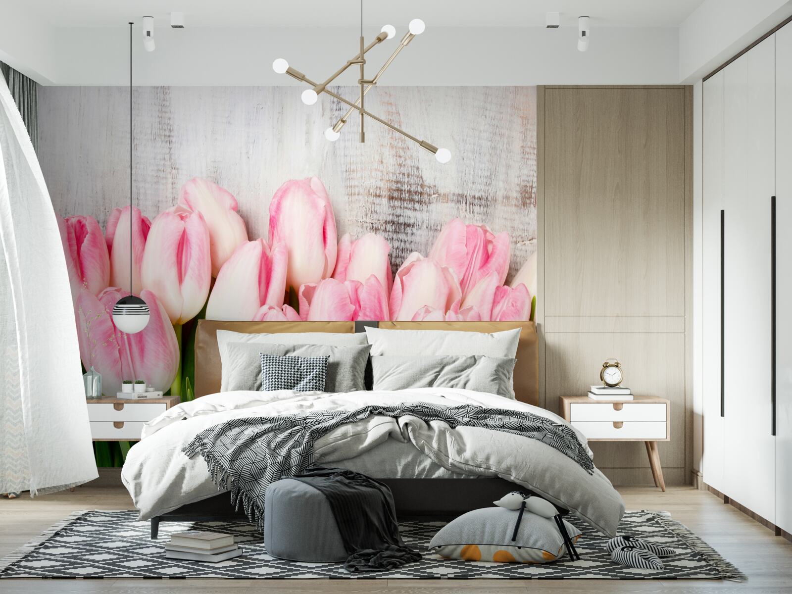 Fototapeta svieže tulipány v jemnom ružovom odtieni