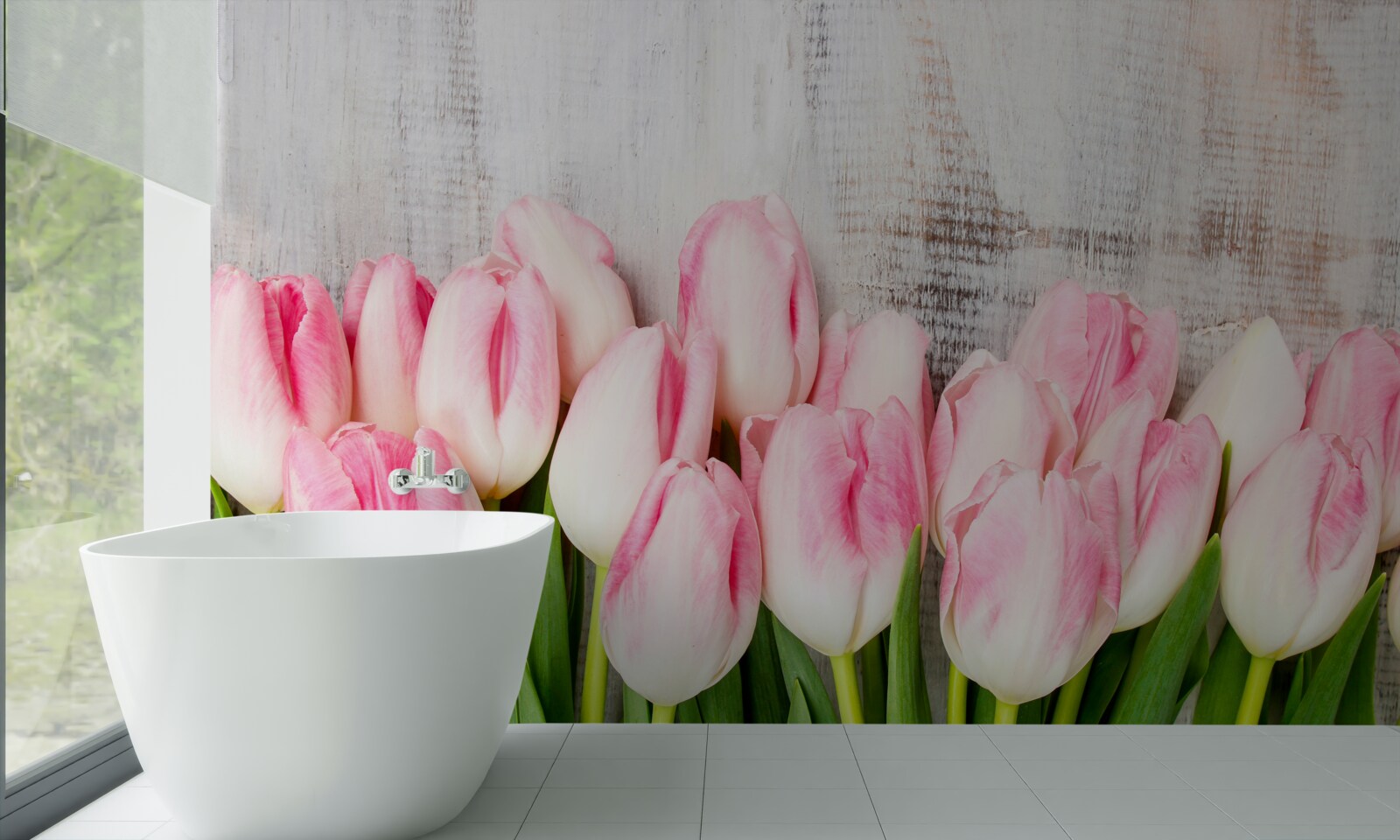 Fototapeta svieže tulipány v jemnom ružovom odtieni