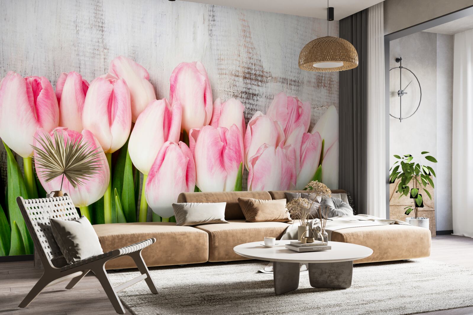 Fototapeta svieže tulipány v jemnom ružovom odtieni