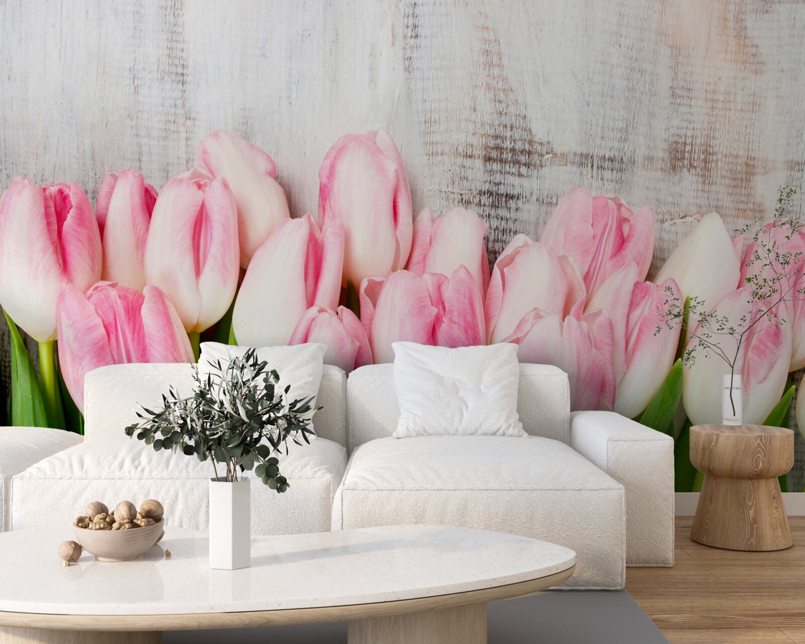 Fototapeta svieže tulipány v jemnom ružovom odtieni