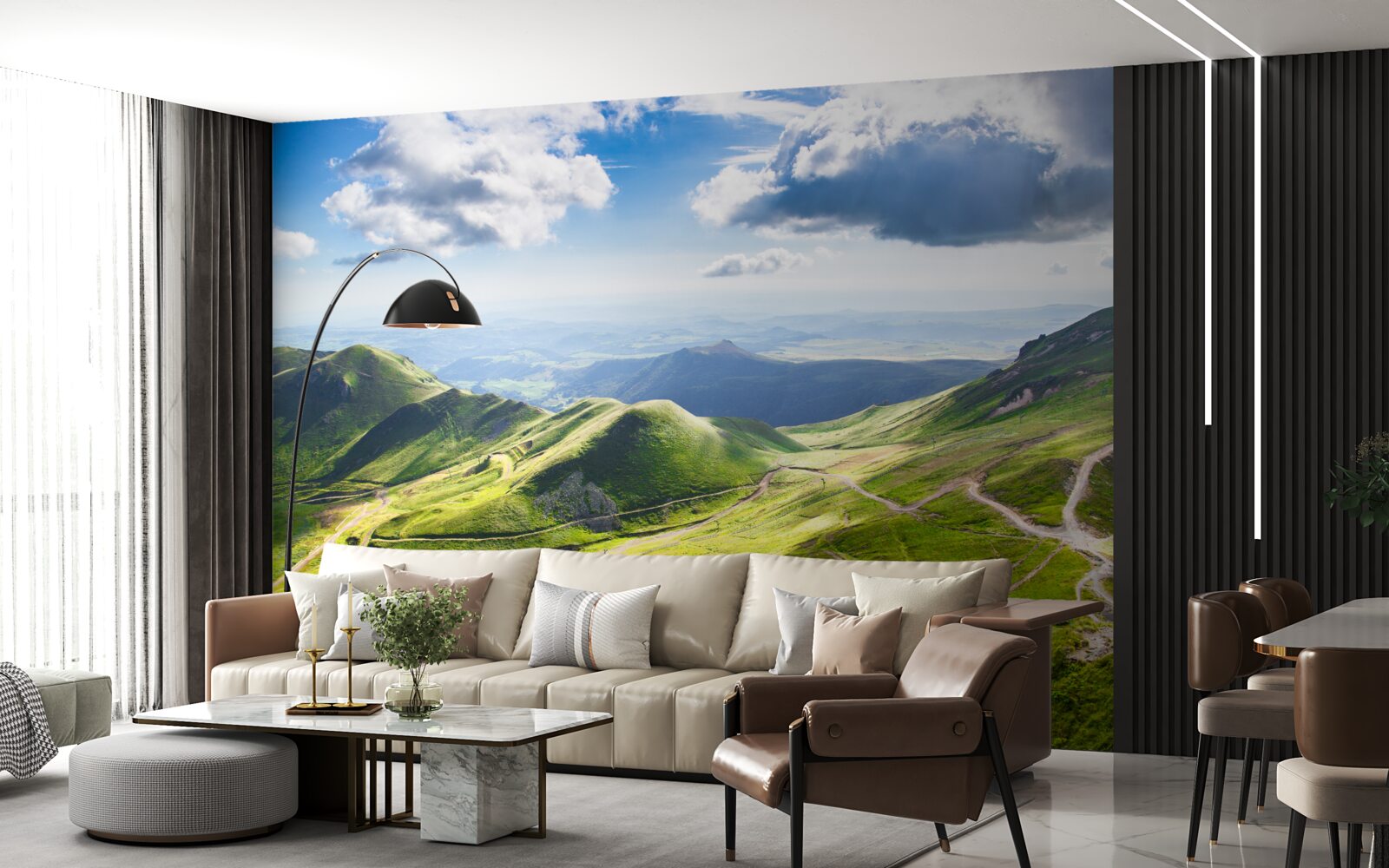 Fototapeta turistické chodníky pozdĺž vrcholkov hôr