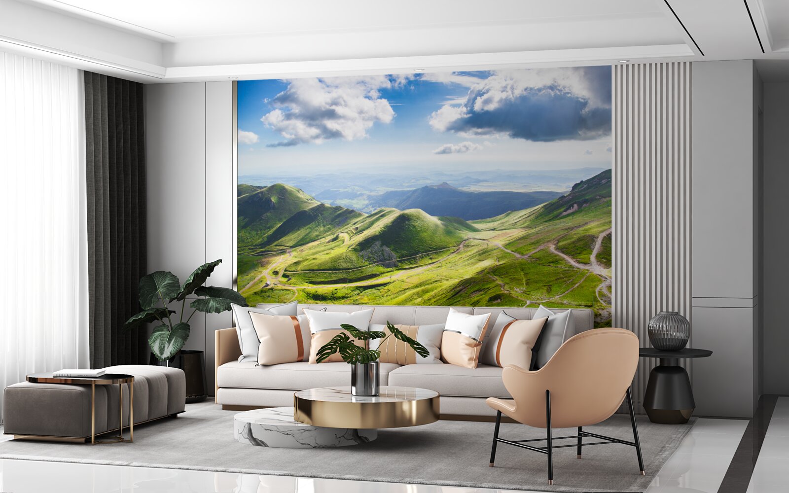 Fototapeta turistické chodníky pozdĺž vrcholkov hôr