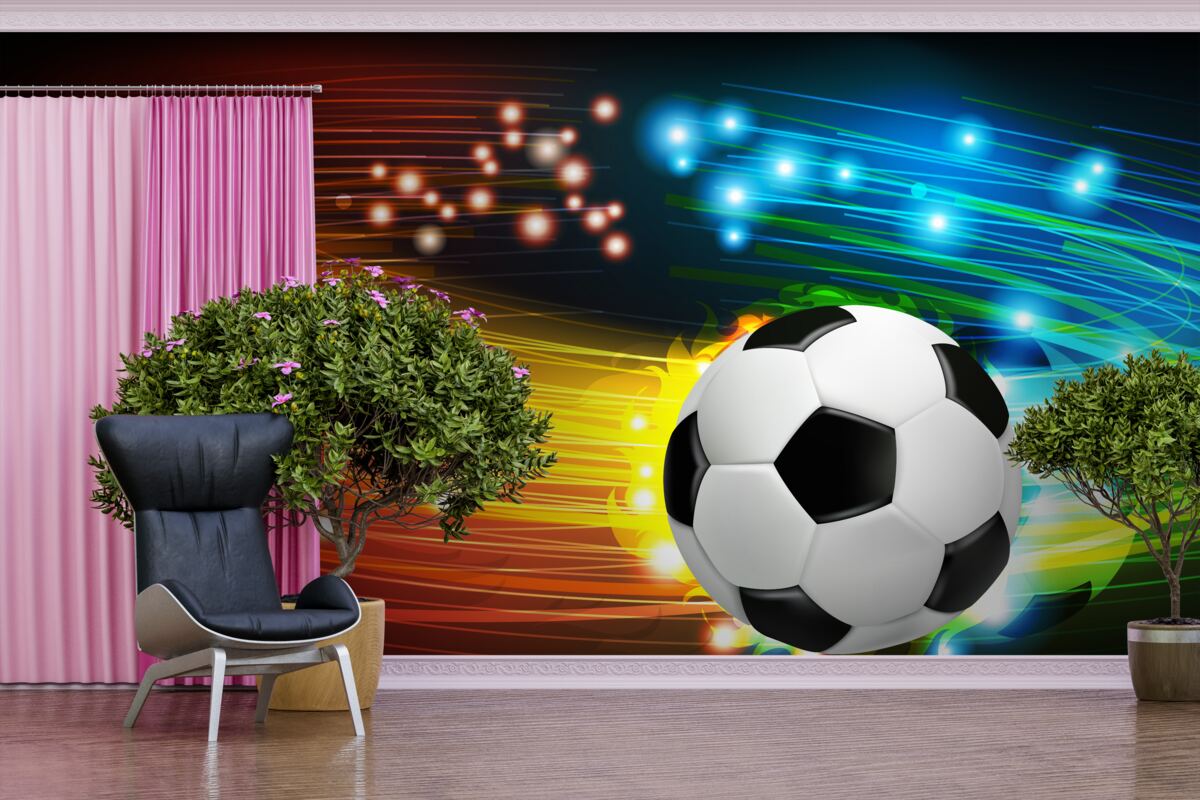 Fototapeta medzi pestrou paletou farieb patrí futbal