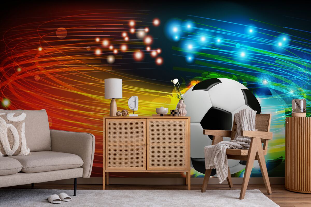 Fototapeta medzi pestrou paletou farieb patrí futbal