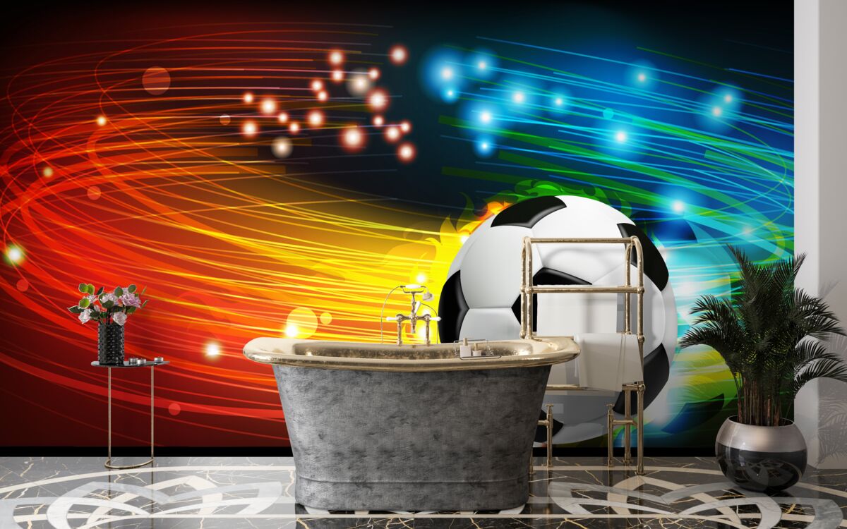 Fototapeta medzi pestrou paletou farieb patrí futbal