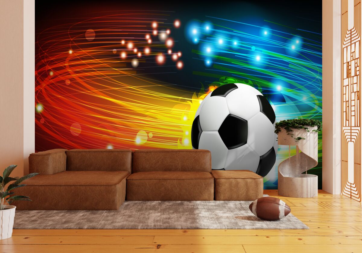 Fototapeta medzi pestrou paletou farieb patrí futbal