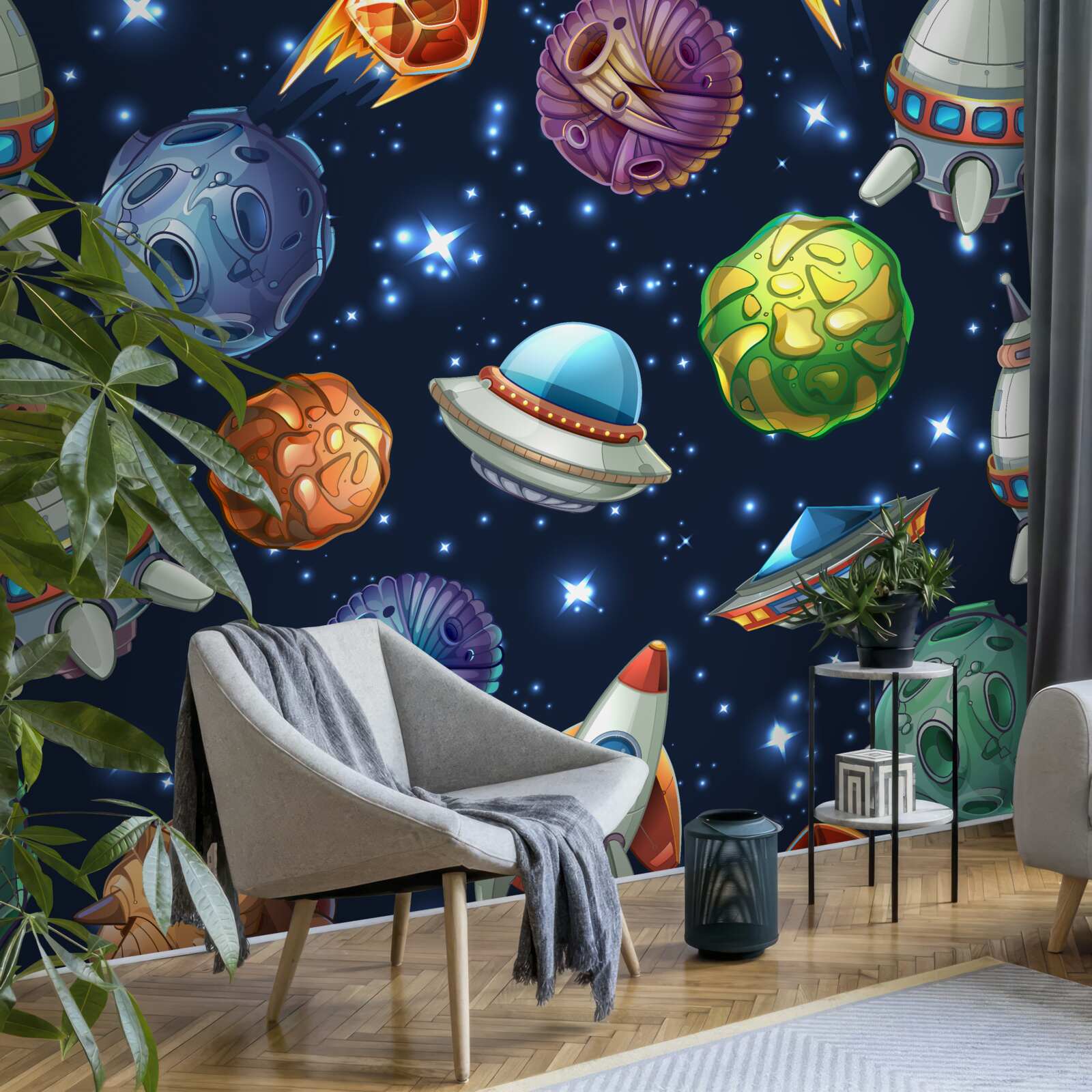 Fototapeta letecké zariadenia a kométy vo vesmíre