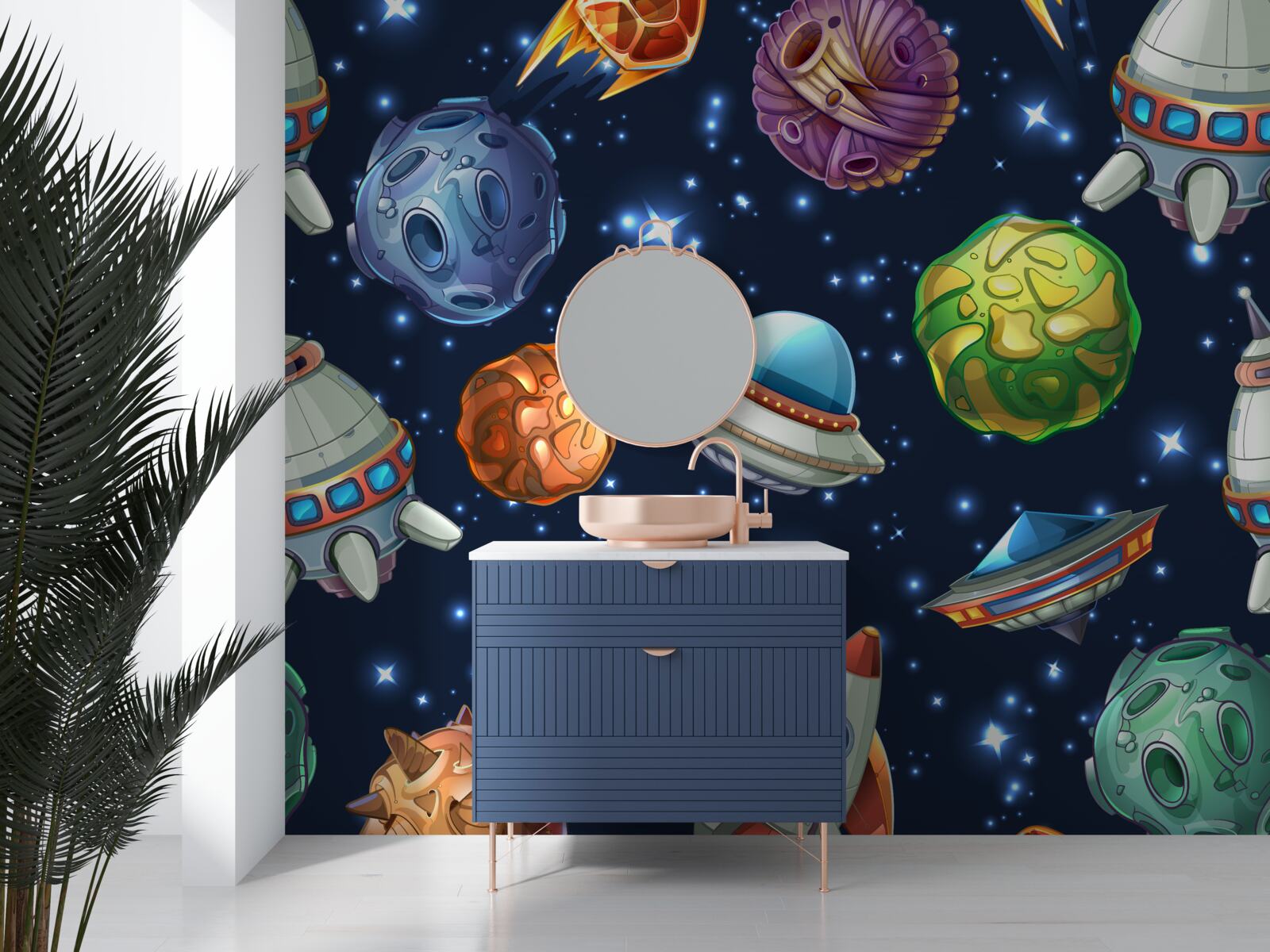 Fototapeta letecké zariadenia a kométy vo vesmíre