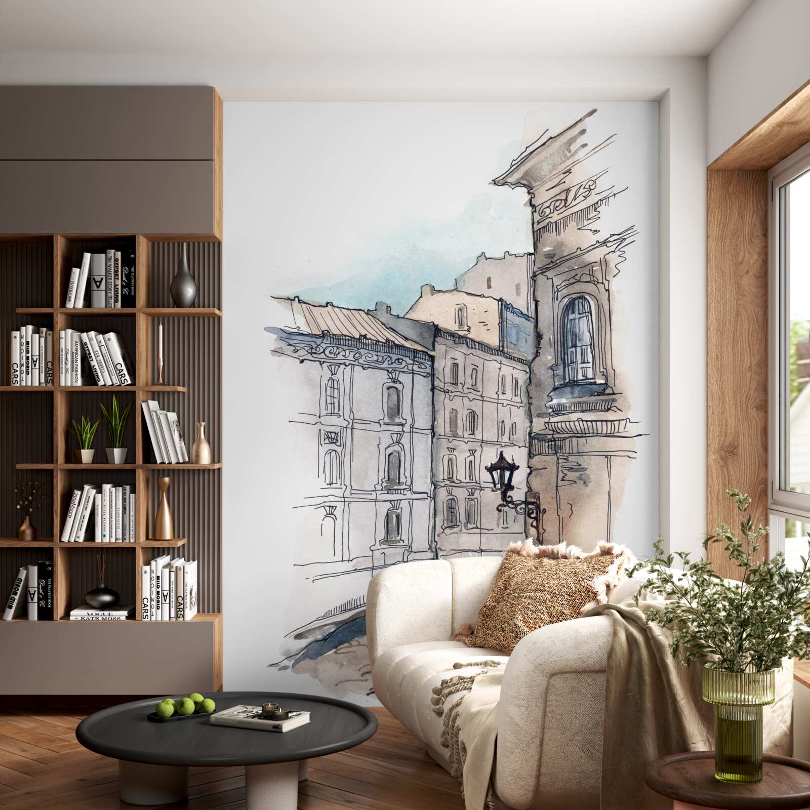 Fototapeta tichá ulica pretkaná ceruzkou