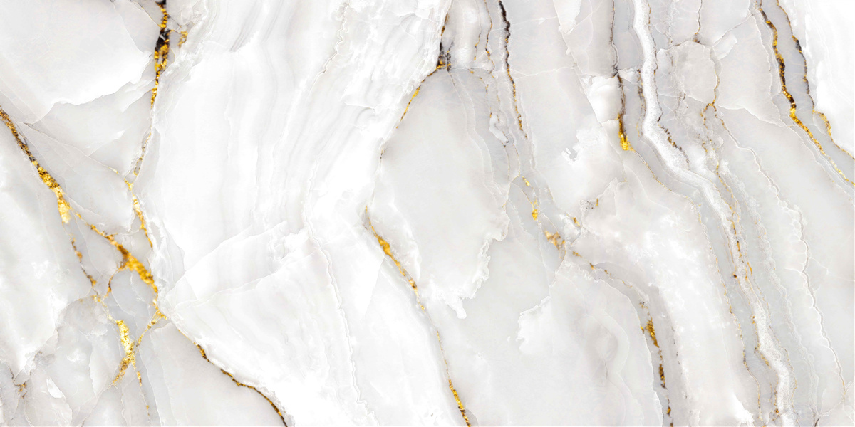 Fototapeta mramor v odtieňoch sivej a bielej so zlatými prvkami