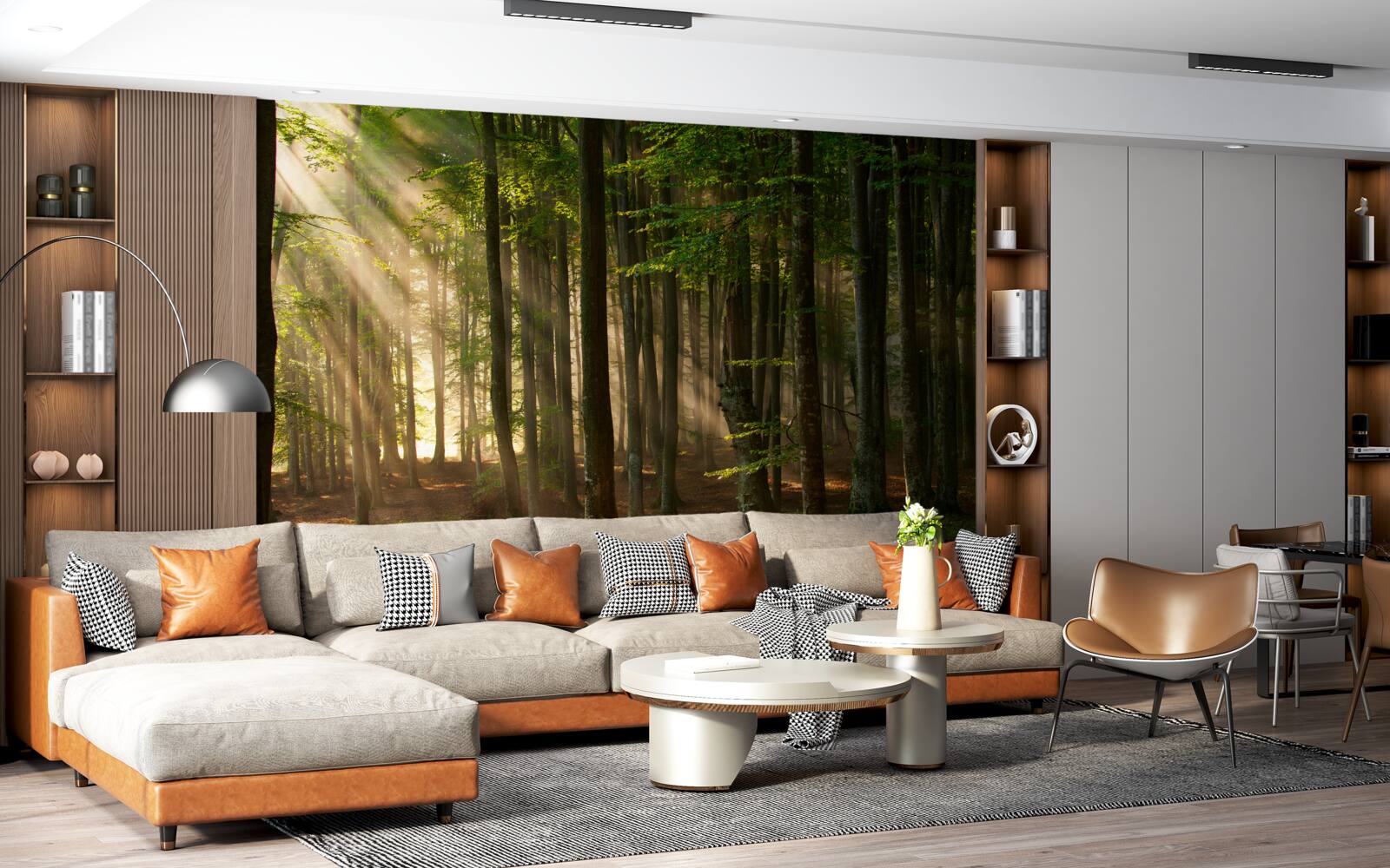 Fototapeta slnečné lúče zaháňajú v noci chlad z lesa