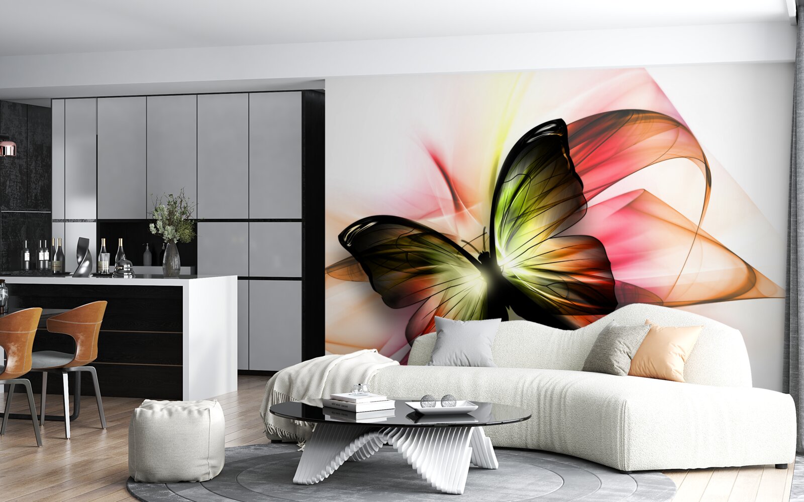 Fototapeta krásny motýľ ladne sa vznášajúci vo vzduchu