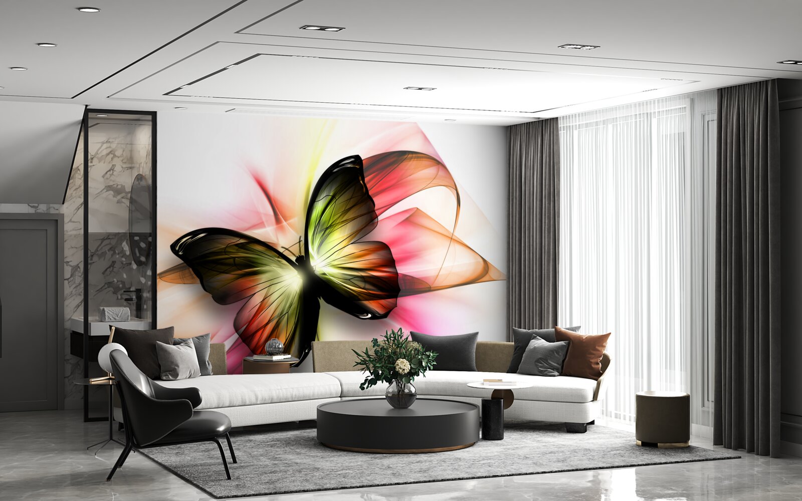 Fototapeta krásny motýľ ladne sa vznášajúci vo vzduchu