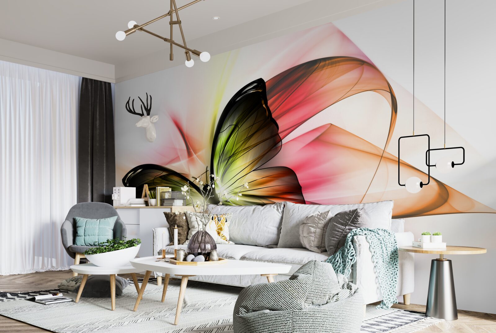 Fototapeta krásny motýľ ladne sa vznášajúci vo vzduchu