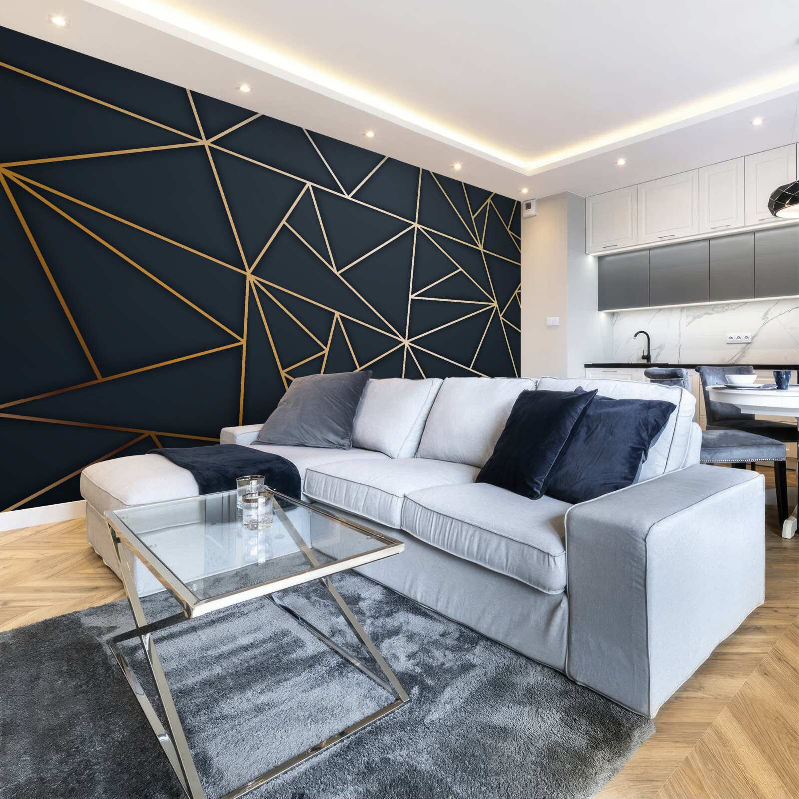 Fototapeta tvary tvorené zlatými líniami