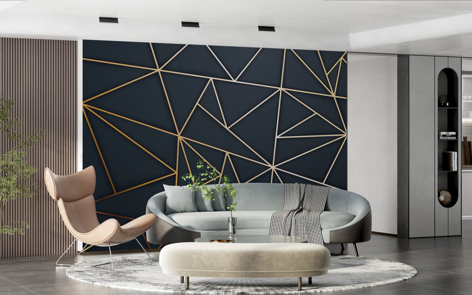 Fototapeta tvary tvorené zlatými líniami